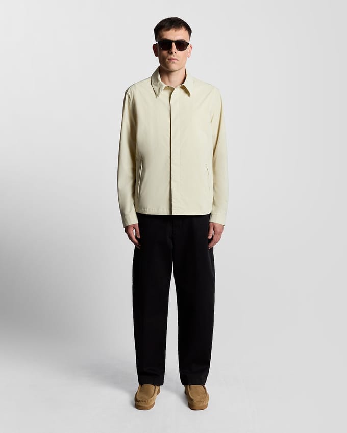 Lyle & Scott Zip Through Nylon Overshirt Grey Taupe Taglia: M | Giacche leggere Outlet | Uomo | Nero