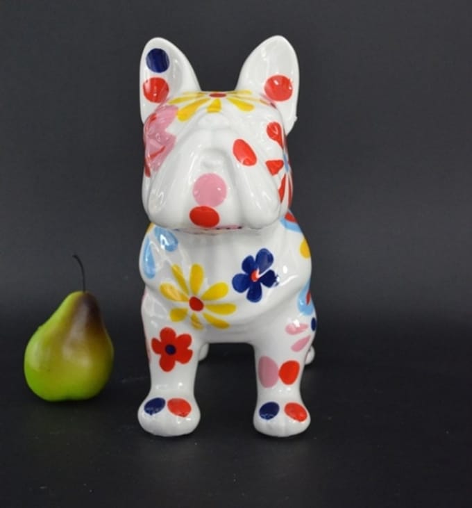 Pomme Pidou Large - Decoratie Bulldog Jack, Blossom Bliss, White