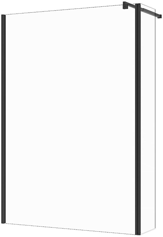 Vente-unique Inloopdouchewand met draaipaneel - Mat zwart - 6 mm glas - (140 + 40) x 200 cm - DAREN