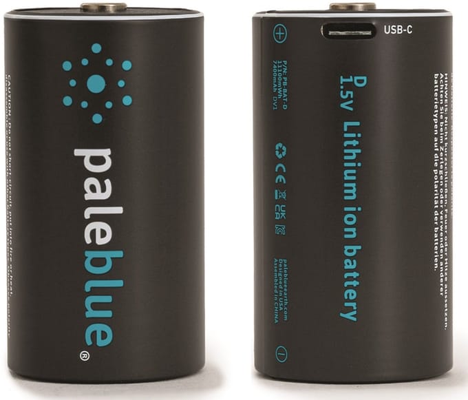 Pale Blue D Batterij – USB-C Oplaadbare Lithium Batterij – 1.5V – 5000 mAh – Herbruikbaar – Li-Ion