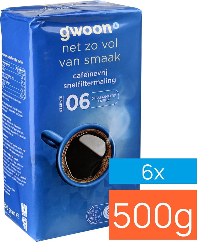 G'woon Koffie Cafeinevrij snelfilter 500g