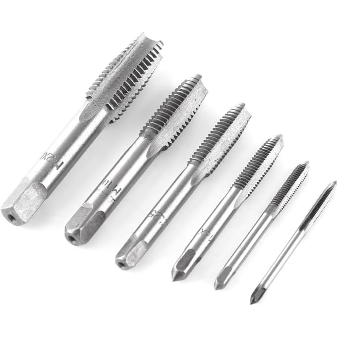 12 stuks Handtapschroefdraad Set Rechte Groeven M3M4M6M8M10M12 white