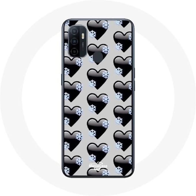 Oppo A53 hoesje met zwarte harten