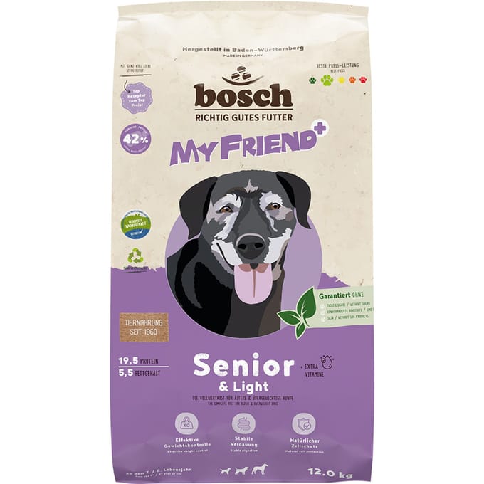 12 kg My Friend+ Dog Senior & Light hondenvoer droog
