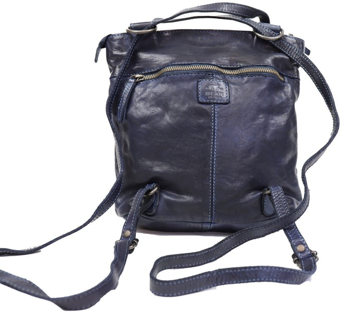 Bear Design Medium Schoudertas Dames - Leer - Sandy - Blauw