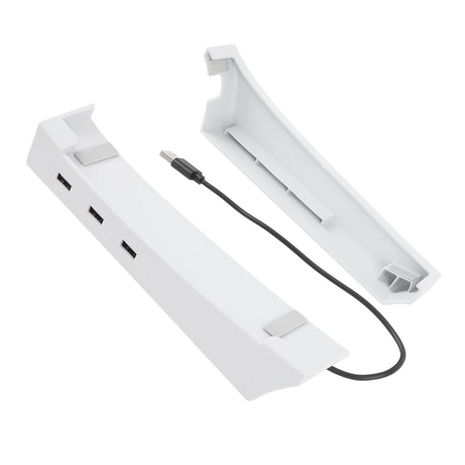 Horizontale Standaard voor Slanke Console Professionele Stabiele Consolehouder Horizontale Beugel Standaard met 4 USB-poorten white