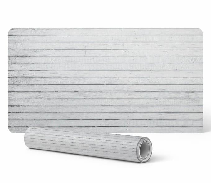 Beschermende bureauonderlegger met bedrukte houten planken, verticaal, 90x45 cm