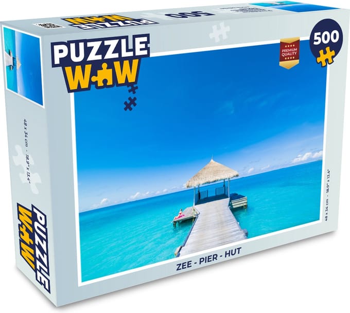 Puzzel Zee - Pier - Hut - Legpuzzel - Puzzel 500 stukjes