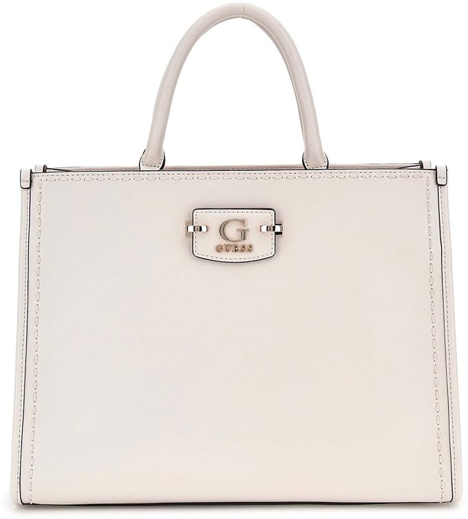 GUESS Handtas Schoudertas Nastra 2 Compartment Tote Bag Cream White Crème