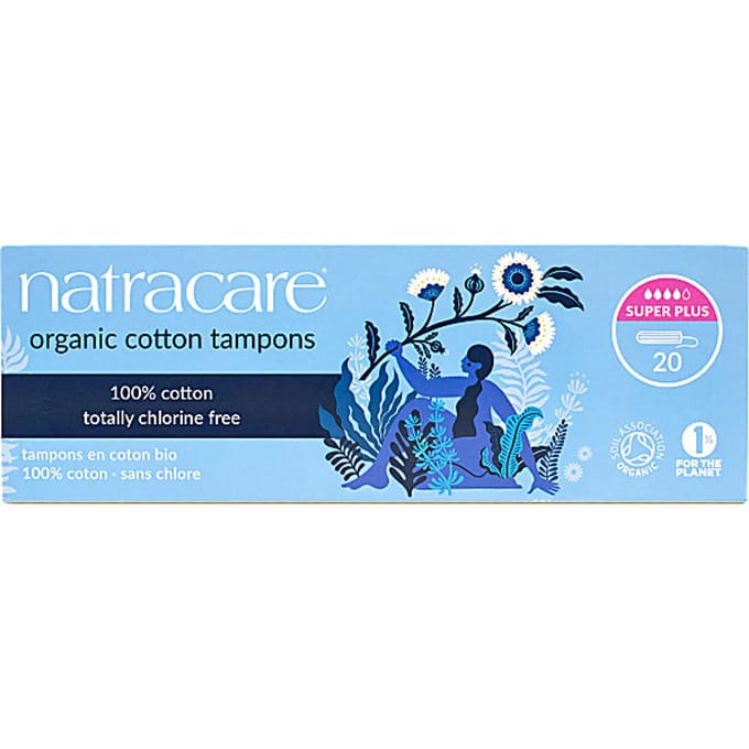 Natracare, biologisch katoenen tampons, super plus, 20 pakjes white
