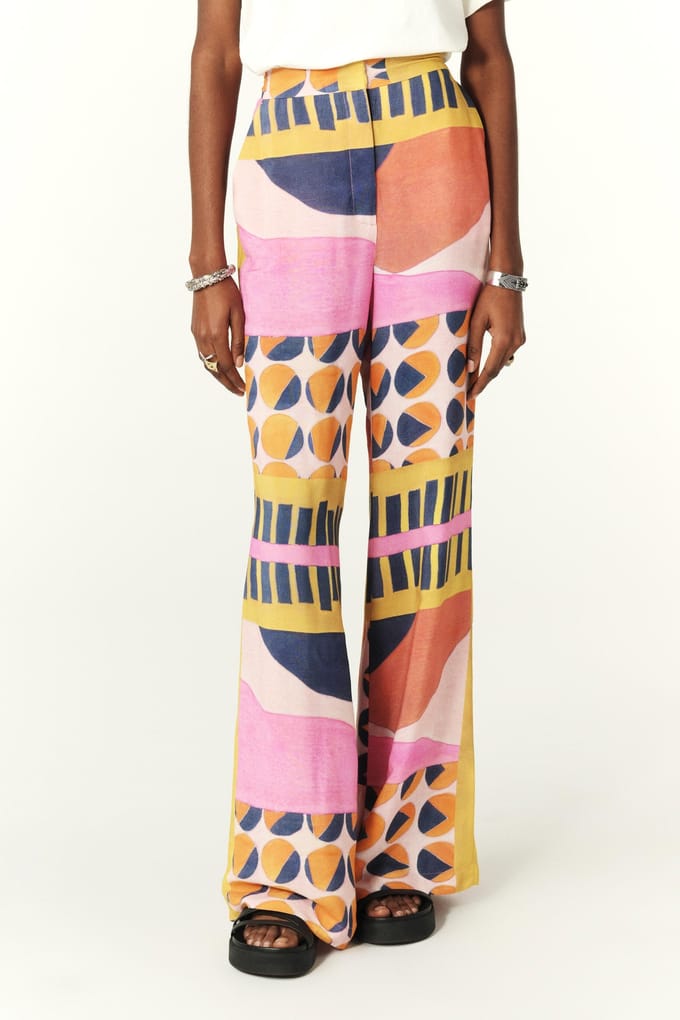 BA&SH Wide Trousers Rose Maat: 34 | Wijde Broeken Outlet | Dames | Roze