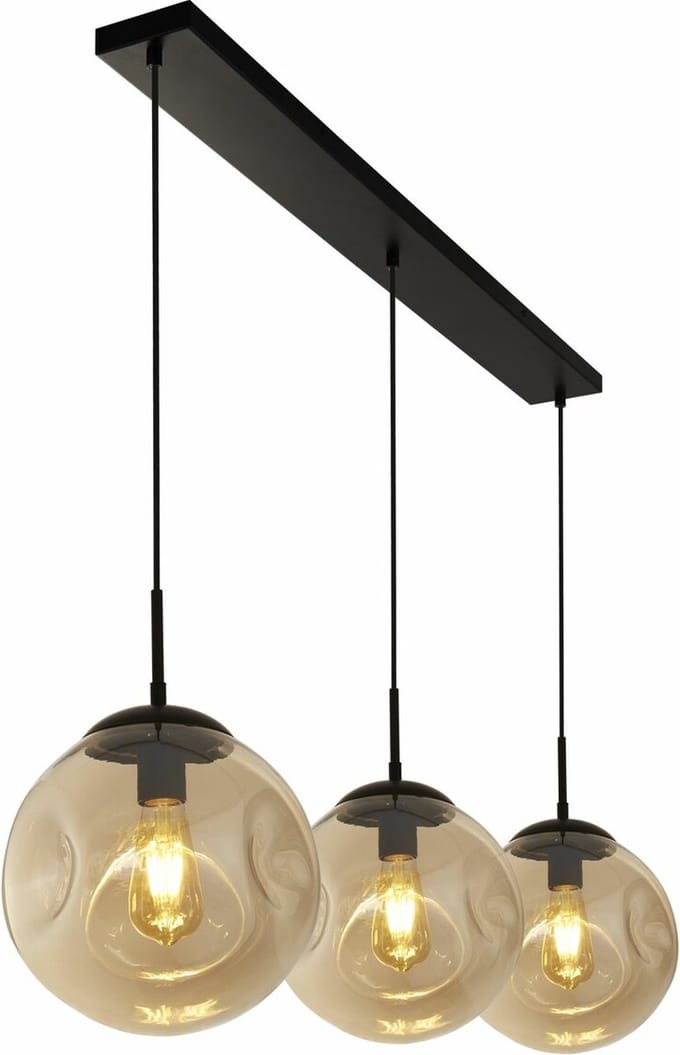Searchlight PUNCH Pendel Hanglamp 3 Lichts Metaal Zwart