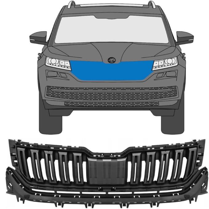 Grill voor Skoda Kodiaq 2016-2021