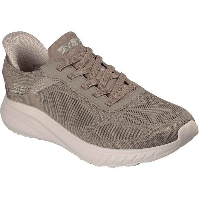 Skechers BOBS Sport Squad Chaos Solid Step Textiel Heren Donker Taupe Sneakers