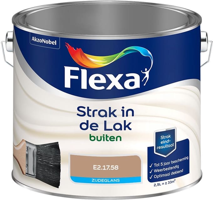 Flexa - Strak In De Lak Buitenlak Zijdeglans - E2.17.58 - Mengverf - 2,5 L