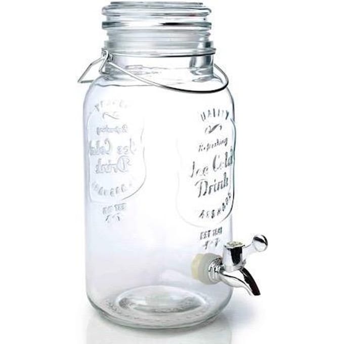 BOITE AVEC ROBINET BOCAL EN VERRE POUR LIMONADE EAU