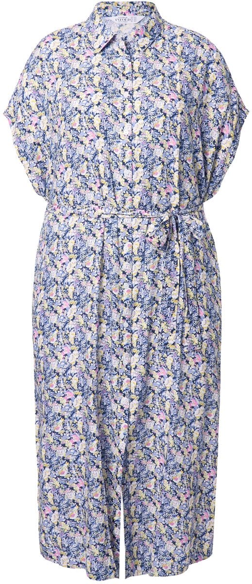 Studio Untold - Dames - Maxi-jurk overhemdjurk bloemenprint - Roze - Maat 54+