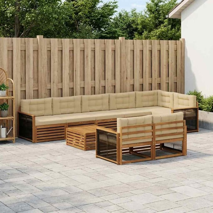 vidaXL - Buiten - bank - set - 9 - st