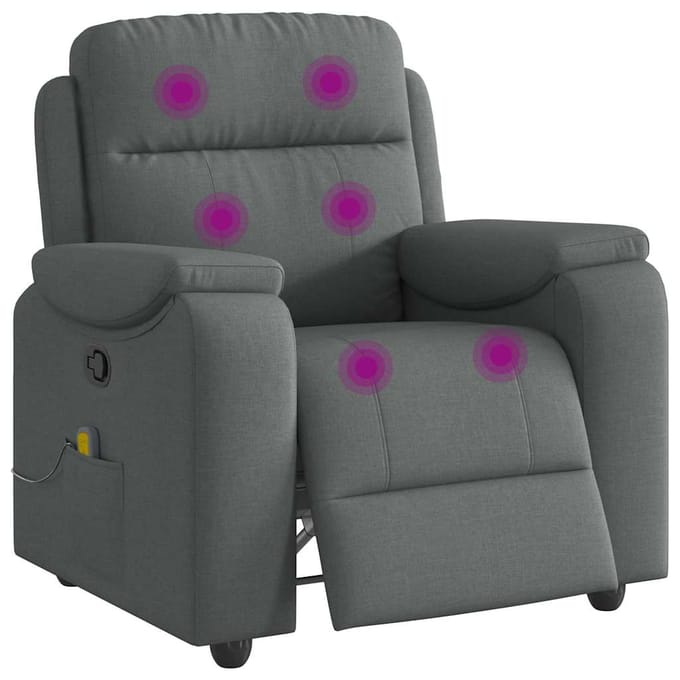 vidaXL - Massagestoel - in - donkergrijze - stof