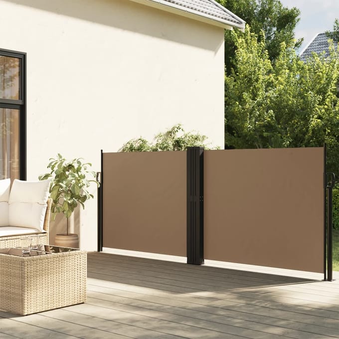 vidaXL - Windscherm - uittrekbaar - 140x1000 - cm - taupe