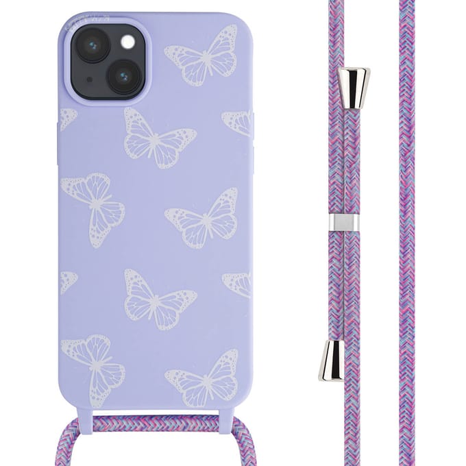 imoshion Siliconen design hoesje met koord voor de Apple iPhone 15 Plus - Butterfly