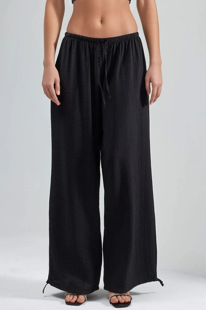 Elastische Broek met Strikdetail