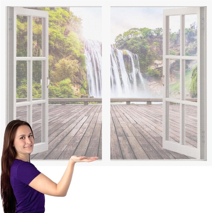 Magnetisch Hor - Insectengaas Scherm - Ramen Afschermen - Zonder Boren - 129 x 129 cm - Wit