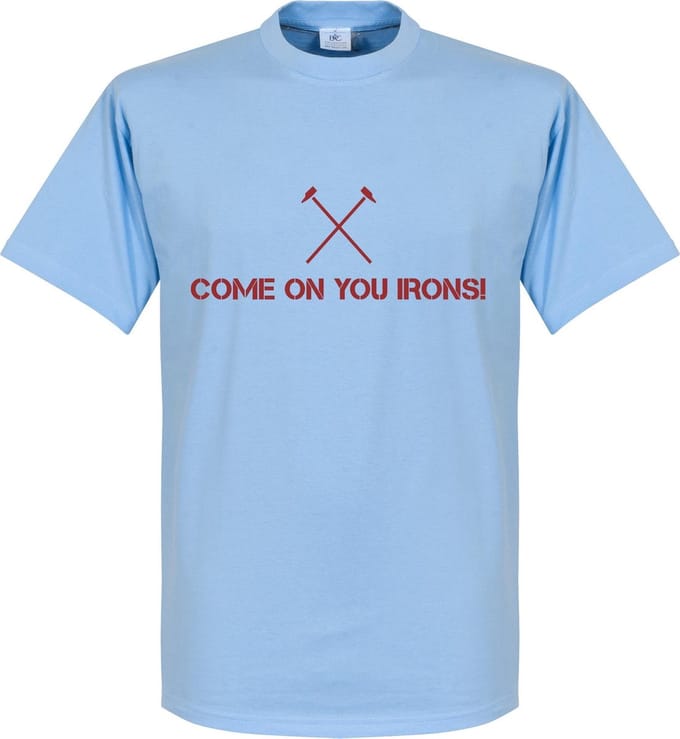 Come On You Irons T-shirt - Lichtblauw - M