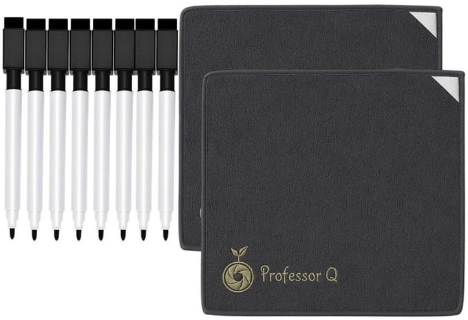 Whiteboard Wisser Set - Magnetische Doek 2 stuks - Whiteboardmarkers 8 stuks - Zwart