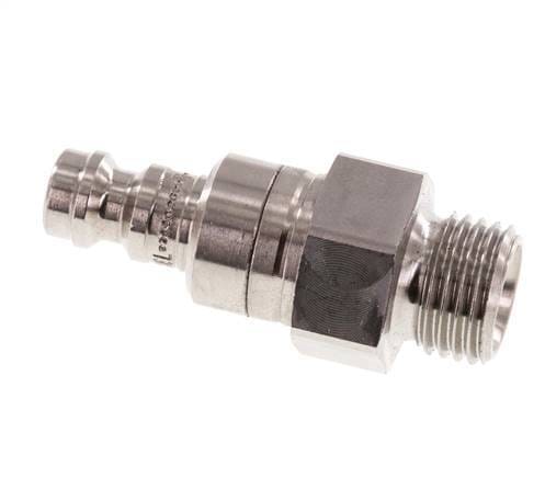 RVS 306L DN 5 Luchtkoppeling Insteeknippel G 1/4 inch Buitendraad Double Shut-Off - CLP5-M-SSL-SV-P-014