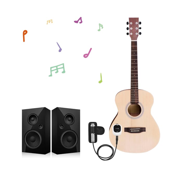 Piezo Pickup Universeel Geen boren Zelfklevende Pick-up 6,5 mm audio-interface voor luidspreker, T-10-03 black