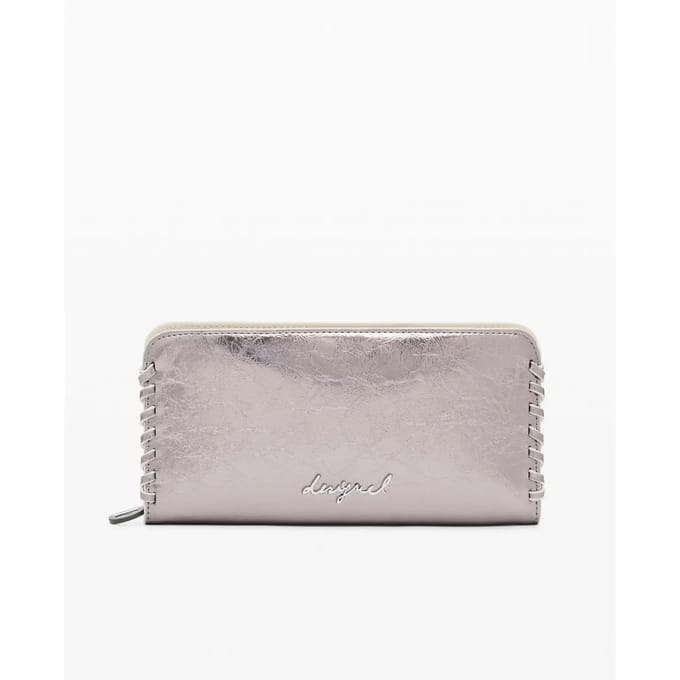 Desigual portemonnee Mone Capsule Tiny Fiona Long Wallet Plata Oscura mauve