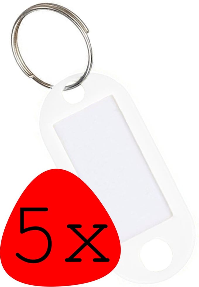 Sleutellabels Sleutelhanger Sleutellabel Bagagelabel Naamlabels - Wit - 5x