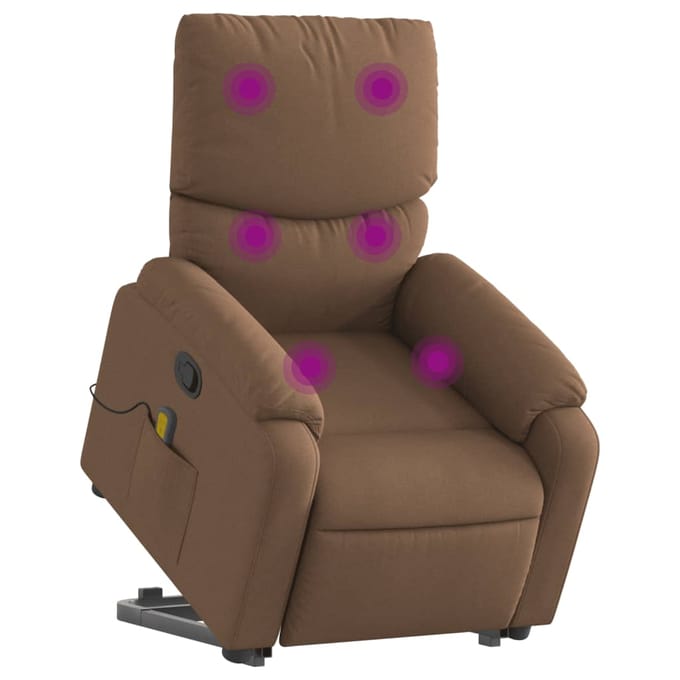 vidaXL - Sta-op-massagestoel - verstelbaar - stof - bruin