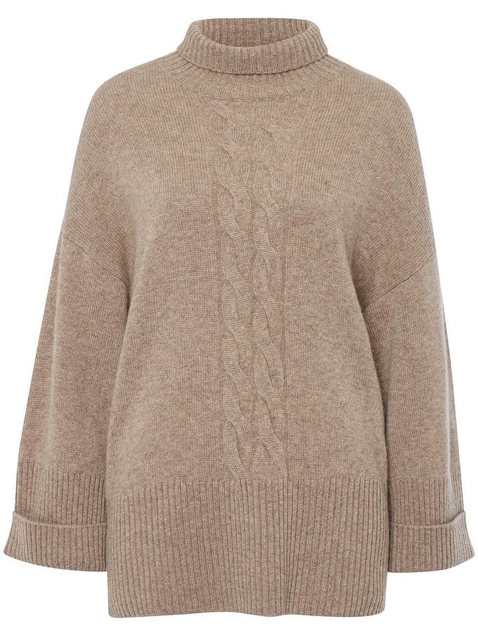Trui 100% kasjmier Van Peter Hahn beige