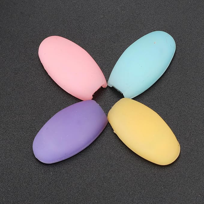4 stuks Fluit Vingersteun Siliconen Blaasinstrument Accessoires Geel/Roze/Rozerood/Paars beige