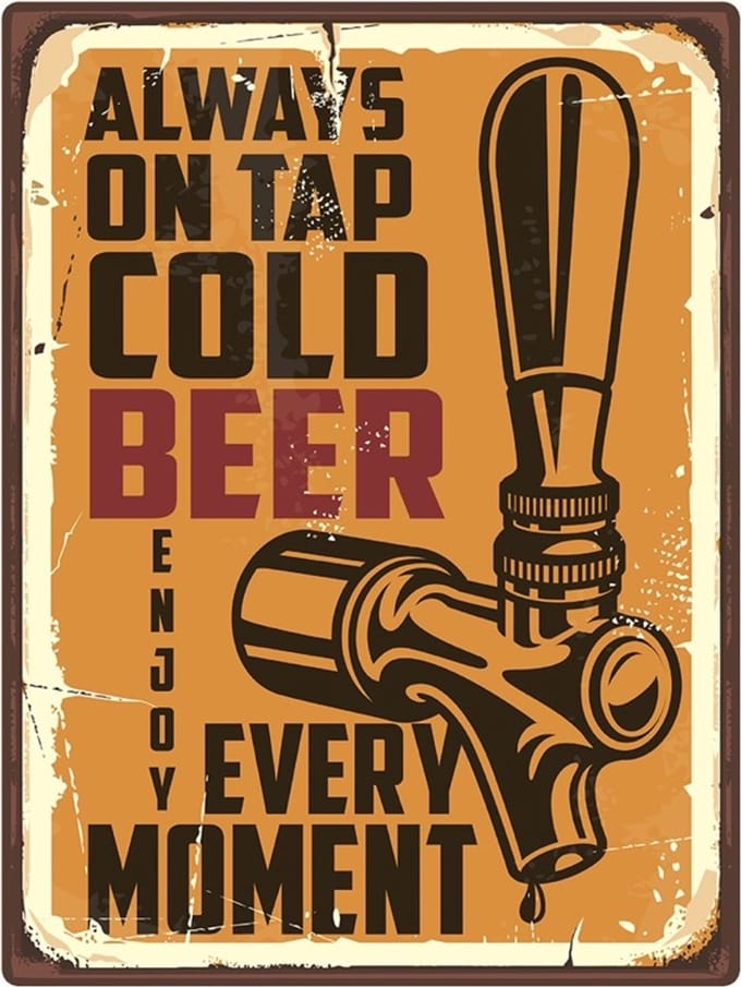 Signs USA - retro wandbord - dibond - Always on Tap - 33 x 44 cm
