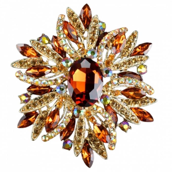 Broche oker kleur 6.5 cm - Charme Bijoux