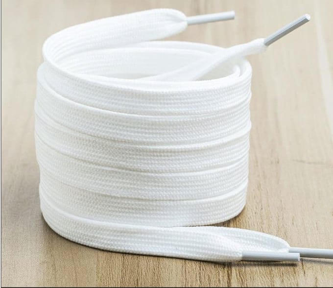 120 cm Sneaker Veters -Platte elasticiteit -Shoe laces -Platte veters - Breedte: 10mm- kleur: wit