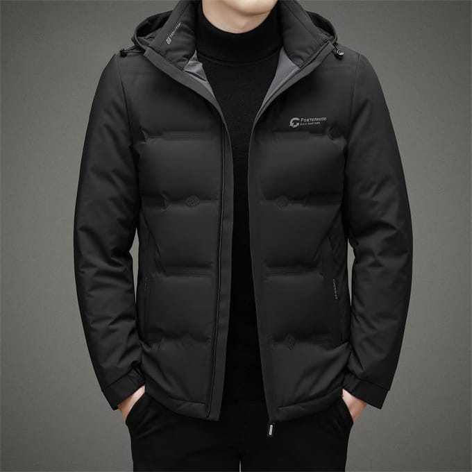 Doudoune Homme Hiver Épaissie Résistante au Froid à Capuche Courte Doudoune Vêtements Homme d'Âge Moyen 4XL black