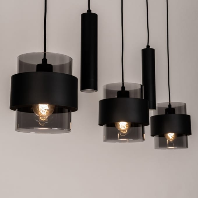 Lumidora Hanglamp 75536 - EIXAMPLE - 5 Lichts - E27 - Zwart - Metaal