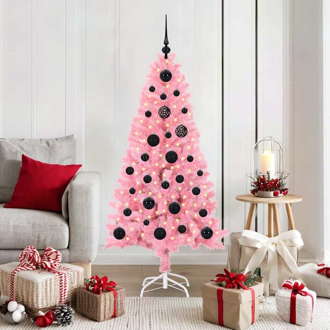 vidaXL - Kerstboom - Roze - 150 - cm - PVC