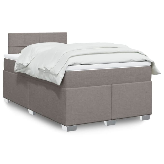 vidaXL - Boxspring - met - matras - stof - taupe - 120x190 - cm
