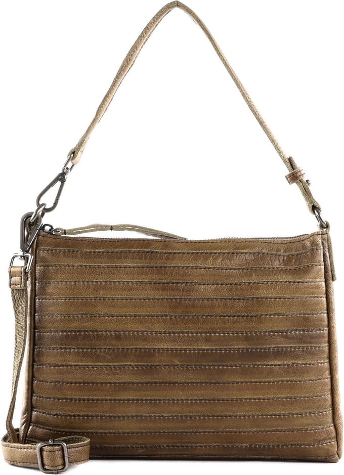 FREDsBRUDER Leren Schoudertas Layer Crossbag Olive Bruine