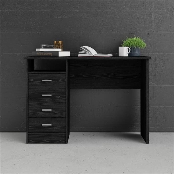 Stijlvol Modern Bureau met 4 - 5x76 cm - Zwart - Novihome