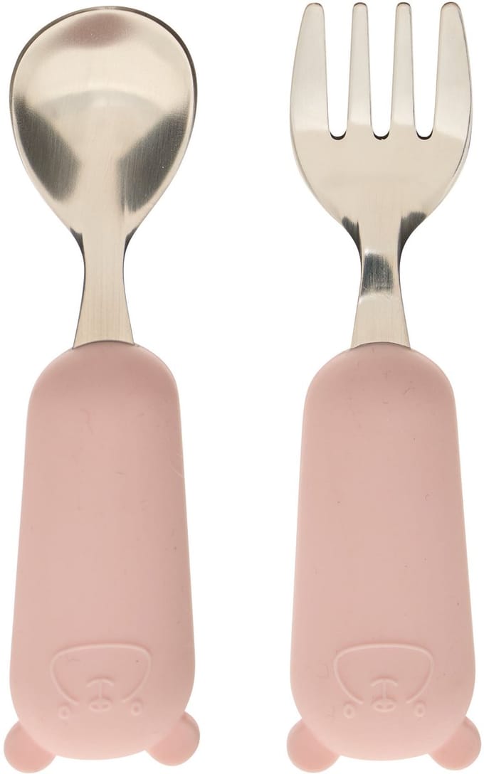 Atmosphera Yum Kinder Bestekset - Vork en Lepel - 8x17x2cm - Roze