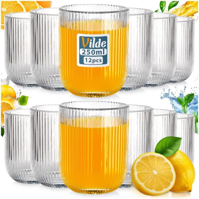 Drinkglazen 250 ml 12 stuks - Waterglazen - Glazen - Limonadeglazen