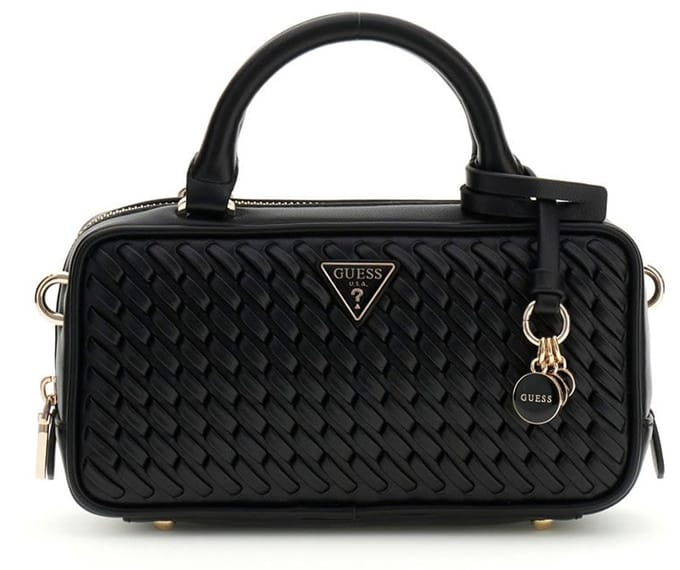 GUESS handtas schoudertas Kora Mini Box Satchel Black zwart