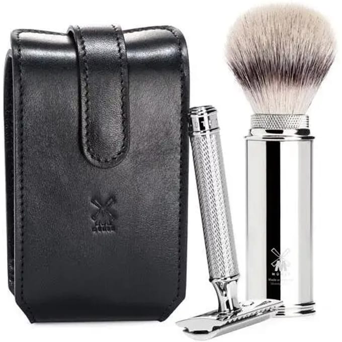 MÜHLE -Scheerset -Safety Razor -Lederen case -Zwart