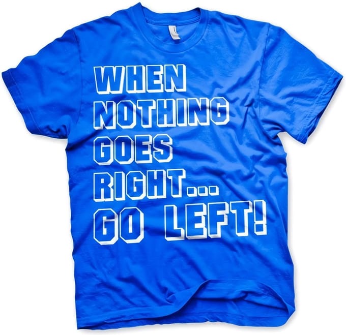 Hybris Als niets lukt... ga dan naar links! T-shirt blauw